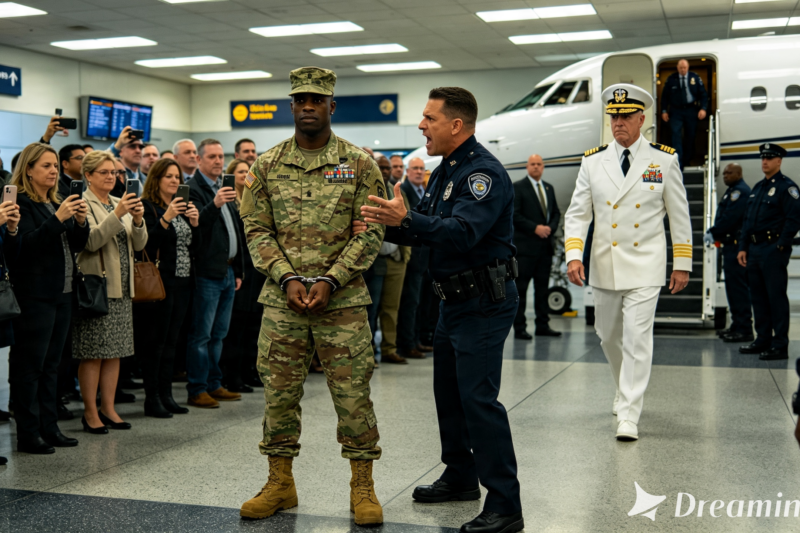 They Detained Me For “Stolen Valor” In Front Of 200 Shocked Travelers. The Officer Thought He Won—Until A Four-Star Admiral Walked Out.