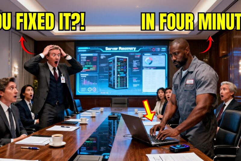 Manager Froze When the Server Crashed During $5 Million Demo — Black Janitor Fixed It in 4 Minutes