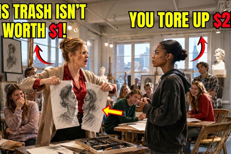 “This Trash Isn’t Worth $1!” Art Teacher Ripped Black Girl’s Sketch — Hers Sold for $2 Million Later
