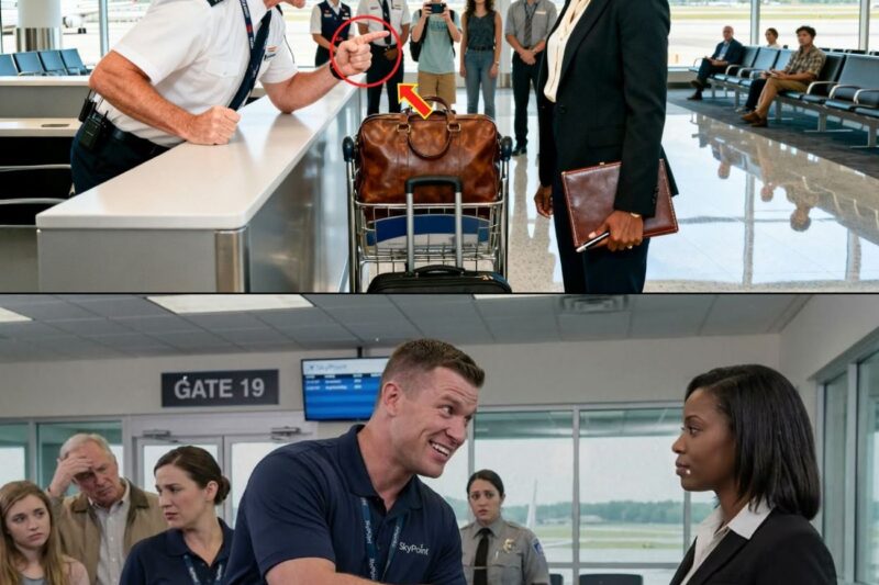 Gate Agent Dumps Black Woman’s Bag on the Floor — Then a Badge Falls Out and His Face Goes White 