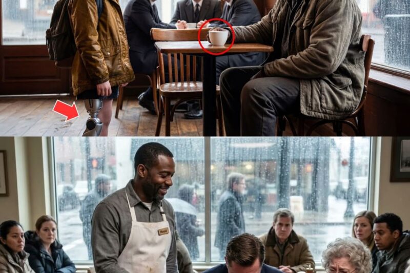 “Can I Sit Here?” One-Legged Girl Asked Black Single Dad at Busy Cafe — His Reply Made Everyone Cry 