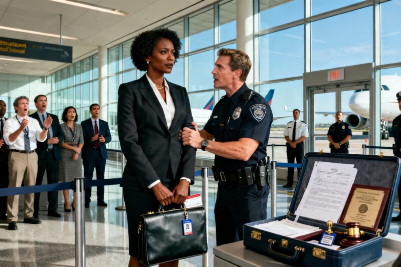 Cop Grabs Black Woman at Boarding Gate — Then Learns Who She Really Is