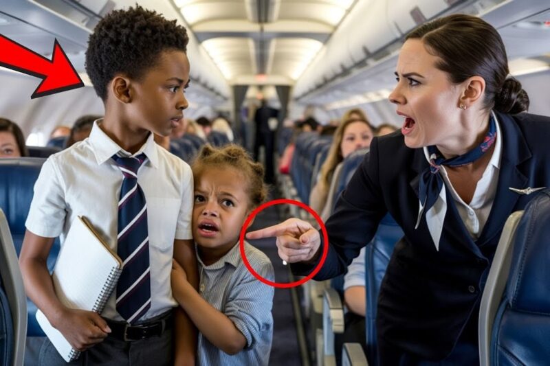 8 Year Old Black Boy Defends His Little Sister on a Plane — Stuns Everyone With His Legal Genius!