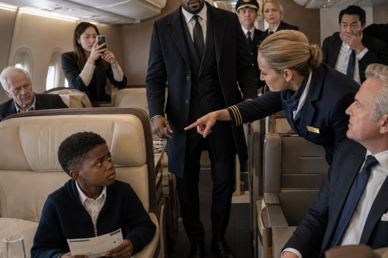 Flight Attendant Took Black Kid’s Seat for ‘VIP’ — Froze as His Billionaire Dad Grounded Whole Plane 