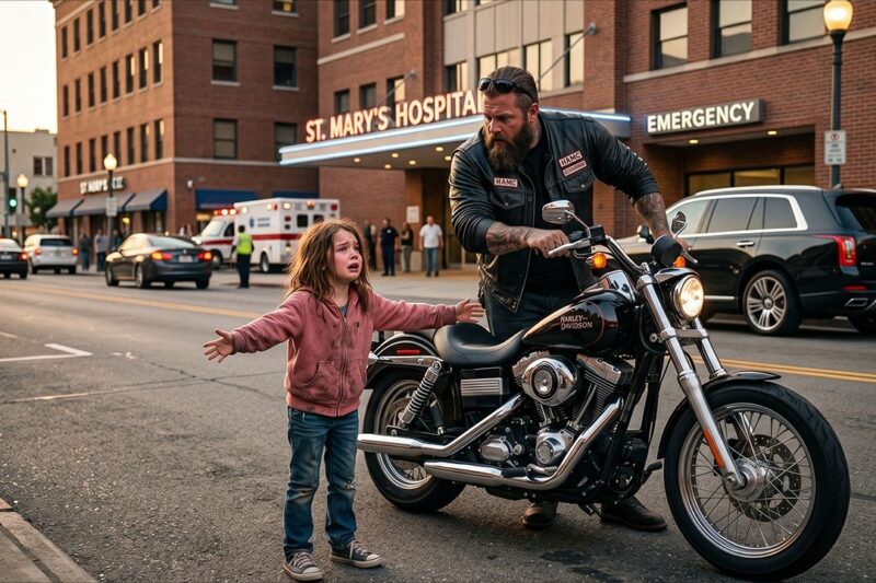 “Help Me Save My Dad,” A Girl Blocked a Biker’s Path. What Hells Angels Did in 1 Hour Shocked All.