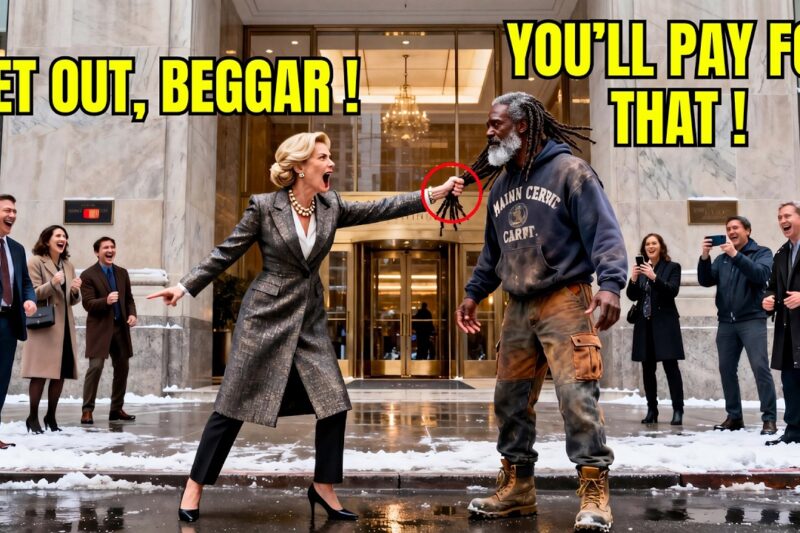 Manager Pulls Black Beggar’s Hair at the Door — Not Knowing He Owns the 14 Companies Her Firm Bought