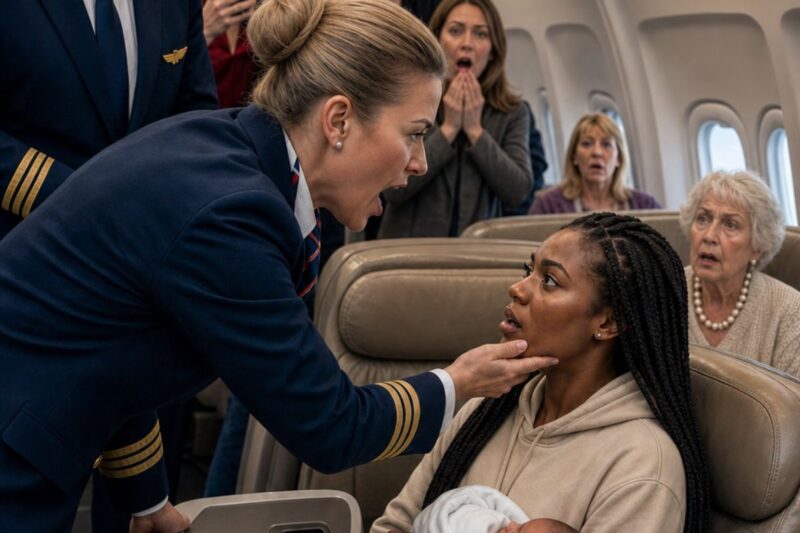 The Flight Attendant Slapped a Black Mother Holding Her Baby, Not Knowing Her Husband Owned the Airline