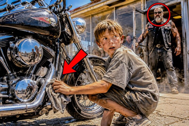 A Hungry Boy Cleaned a Biker’s Harley for $1 — Next Day, 140 Hells Angels Surprised Him