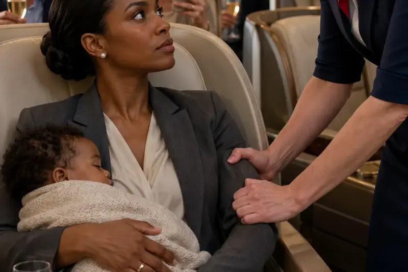 A Flight Attendant Tried to Drag a Mother From Seat 2A—Until One Quiet Sentence Ruined the Airline