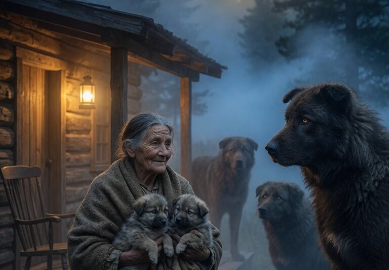 An Elderly Woman Saved Two Helpless Dogman Pups — Then Their Pack Gathered Around Her Home