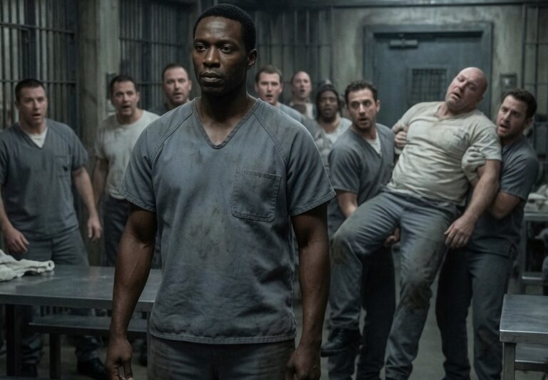 “Fresh Meat!” Prison Yard Bully Lunges at a Silent Black Inmate — Moments Later, His Crew Has to Haul Him Out