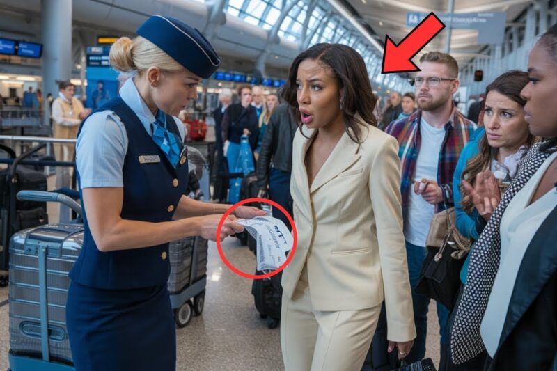 Flight Attendant Rips Up a Black Woman’s Ticket, Not Knowing She Owns the Entire Airline…