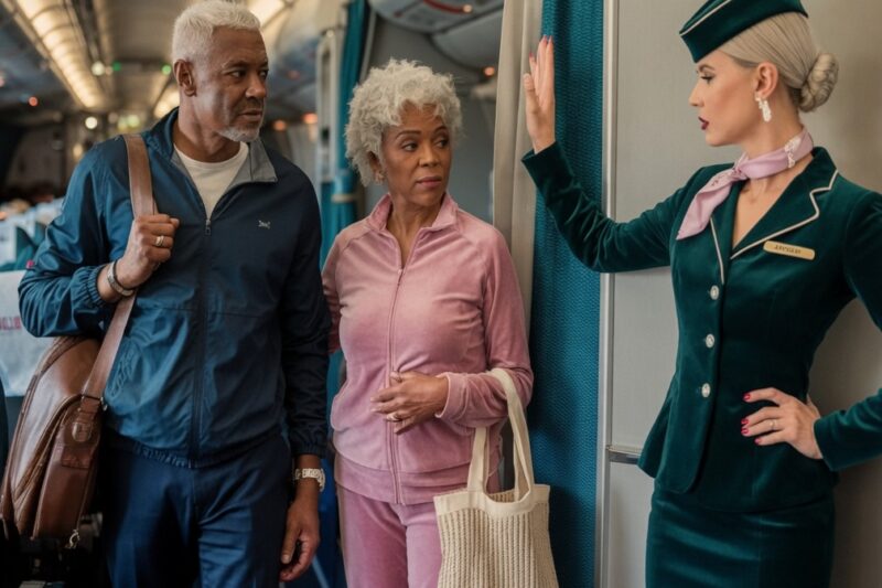Flight Attendant Refuses Elderly Black Couple First Class, Not Knowing They Own the Airline!…