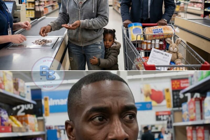 Single Mom Paid With Coins At Walmart. The Billionaire Behind Her Saw What Was In Her Cart And Froze