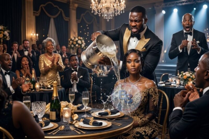 HE POURED CHAMPAGNE ON HIS WIFE AT THE GALA—THEN THE CEO ON STAGE CALLED HER NAME