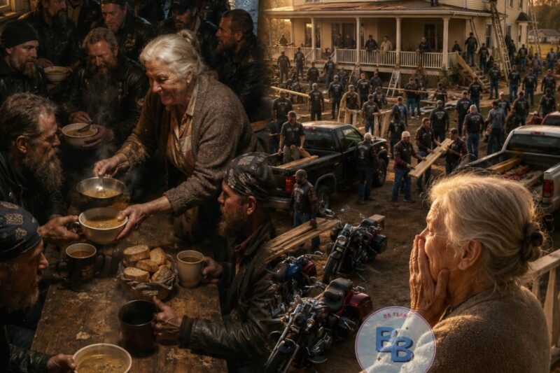 Elderly Widow Fed 31 Stranded Bikers — Next Morning 800 Hells Angels Rebuilt Her Entire House