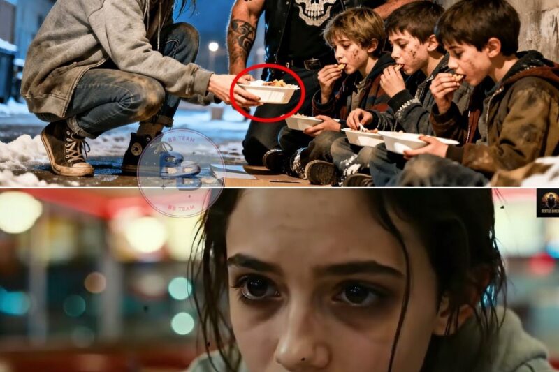 Girl Gave Food to Younger Kids Instead of Eating — Hours Later 500 Bikers Arrived