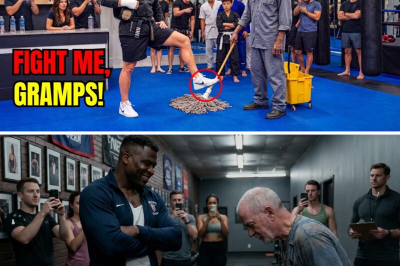 Cocky Black Belt Shoved the Old Janitor “for Fun” — He Didn’t Know the Old Man Trained 3 Champions
