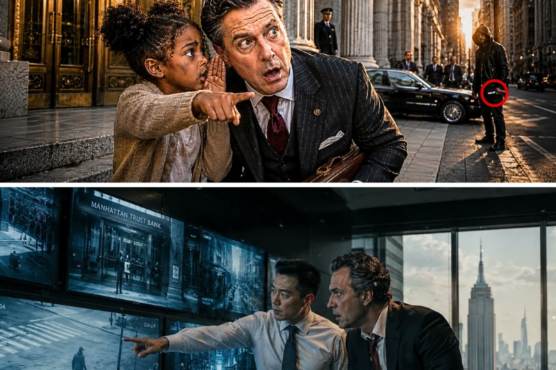 “That Man Has a Knife, Sir!” — Street Girl Whispers to Billionaire Walking Out of the Bank