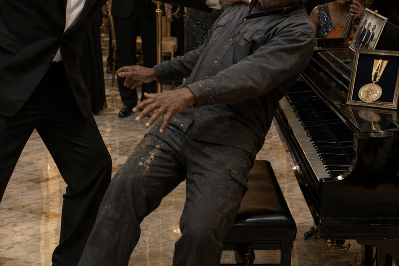 Billionaire Insults Black Janitor at Piano—“Dirty Hands”—Unaware He’s a Blind Pianist for 3 Presidents