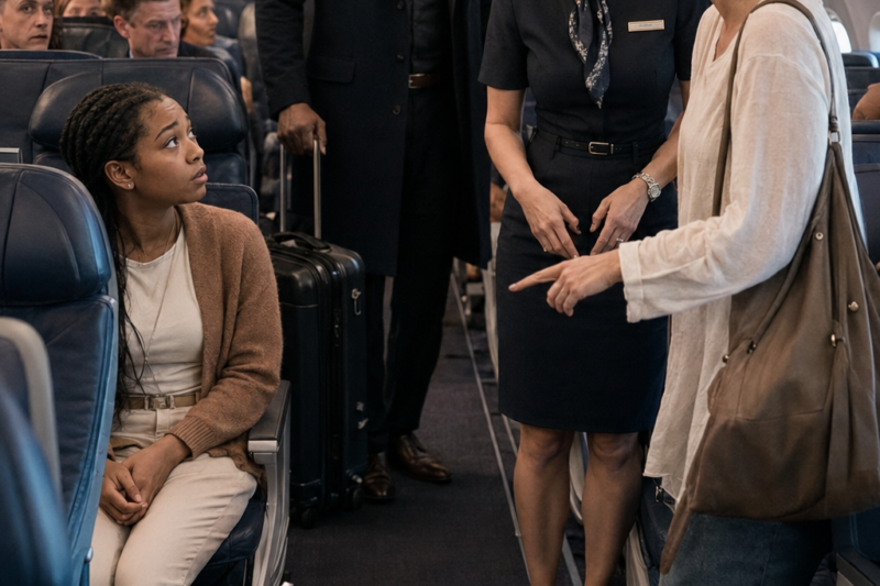 White Passenger Refused to Sit Beside Black Teen — The Cabin Went Silent When Her Father Boarded