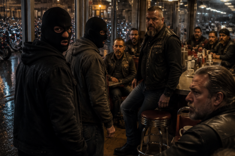 They Tried to Rob a Diner Full of Hells Angels — Then the Security Camera Exposed Everything 