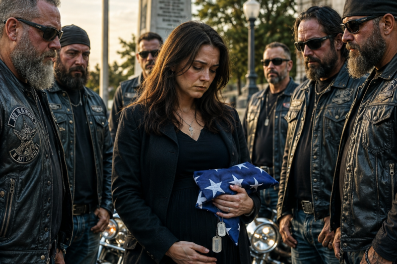 Hells Angels Stood Up for a Pregnant Widow Carrying a Fallen Marine’s Child