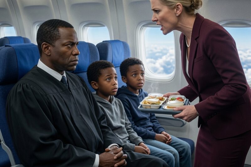 A Flight at 35,000 Feet, Two Starving Children, One Snatched Meal—And the Revelation That Destroyed Her
