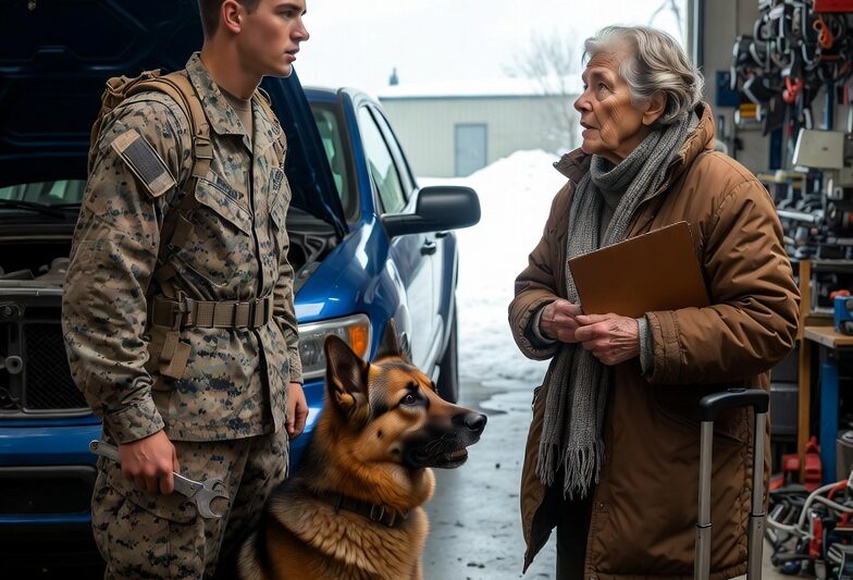 An Elderly Widow Asked a Marine for a Janitor Job — Then His K9 Noticed Something Strange