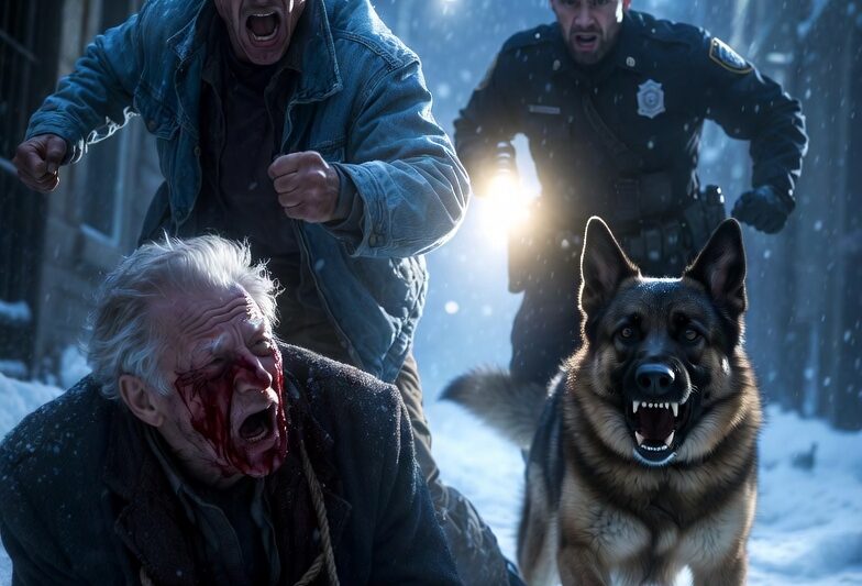 Officer and His K9 Found a Thug Kick an Old Veteran in the Snow— What Happened Next Shocked the Town