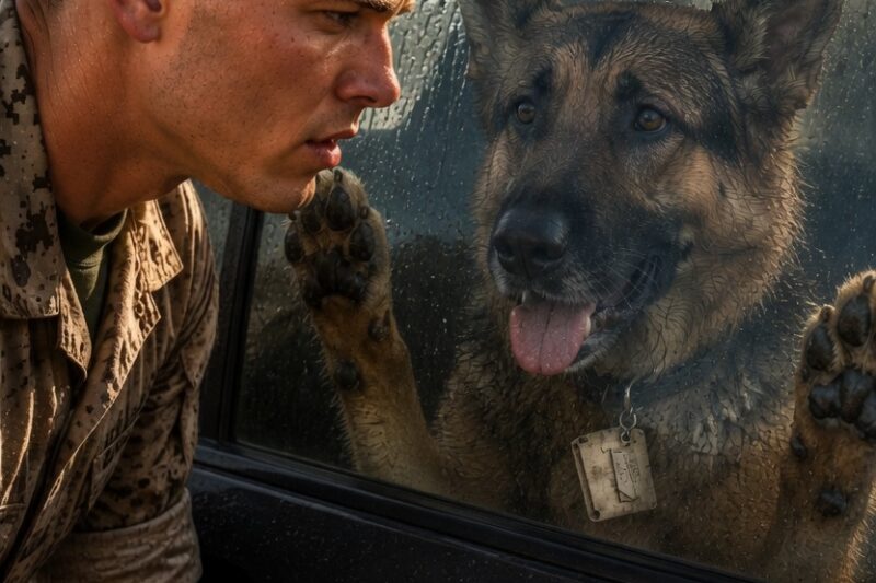 U.S. Marine Saves a German Shepherd From a Locked Car — Then Sees the Note on Her Collar