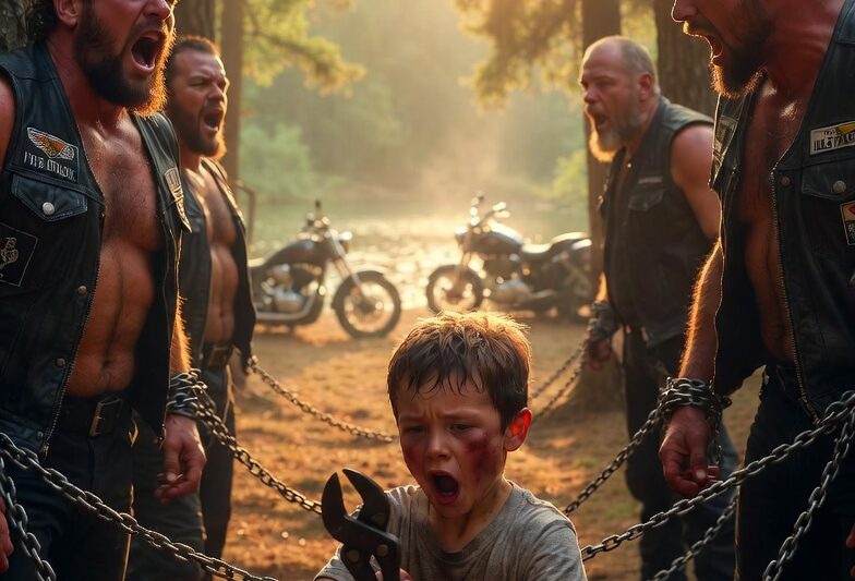 Little Boy Found Four Hell’s Angels Chained to Tree — What He Did Next Shocked 2,000 Riders