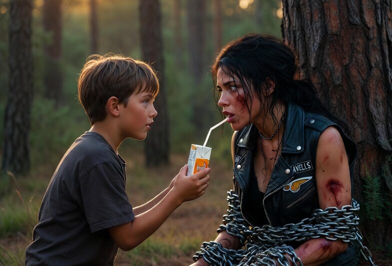 Little Boy Stumbled on a Hell’s Angel Wife Chained to a Tree— What He Did Next Shocked 3,000 Riders