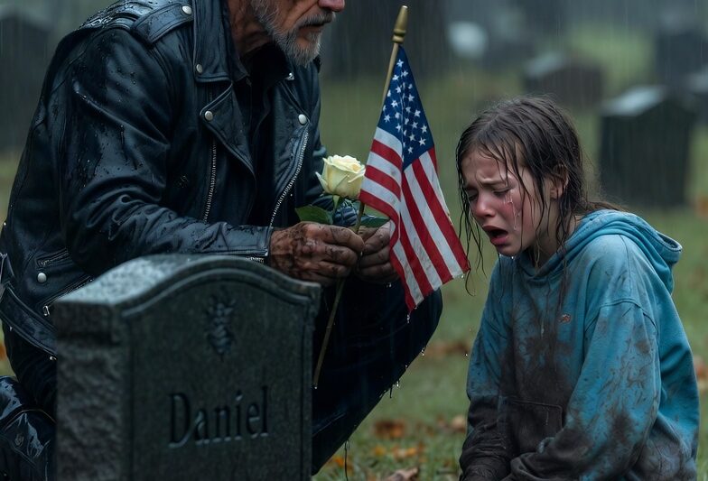 Biker Finds Little Girl Crying at His Son’s Grave — Her Secret Shocks Him