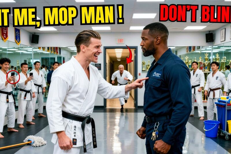 Black Belt Dares the Black Janitor to Fight “As a Joke” — Until the Sensei Walks In and Bows to Him