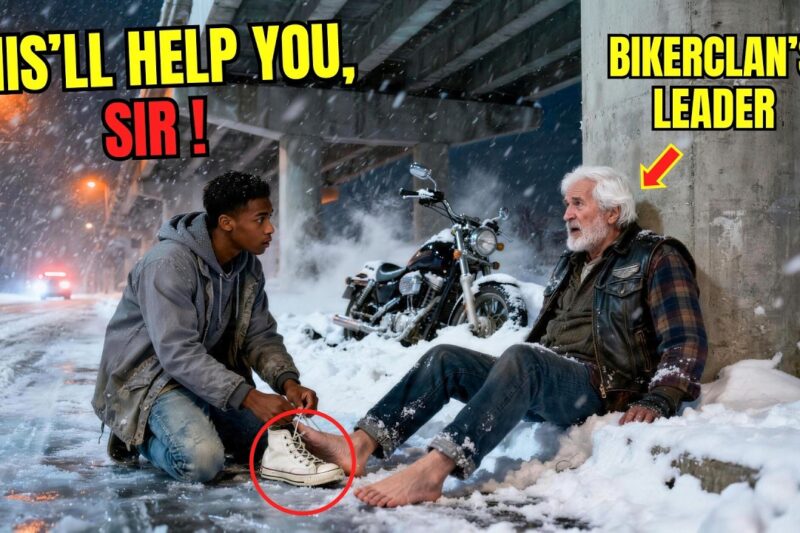Homeless Black Boy Gave His Shoes to a Shivering Old Biker — 2,000 Riders Showed Up at His Shelter