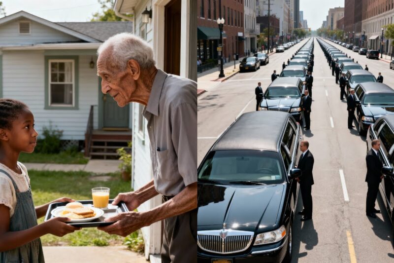 Black Girl Brought Breakfast To Old Man Daily — One Day, 50 Limousines Arrived And…