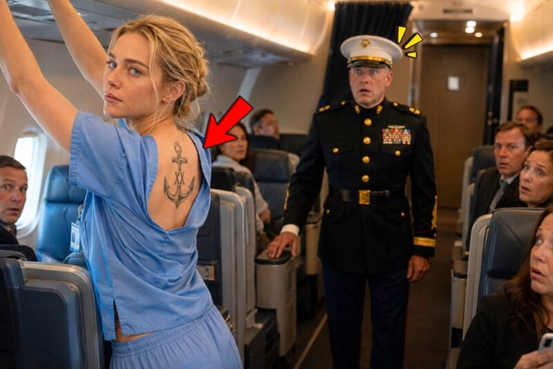 They Laughed at a Nurse in First Class — Until a Marine Commander Saw Her Tattoo and Froze
