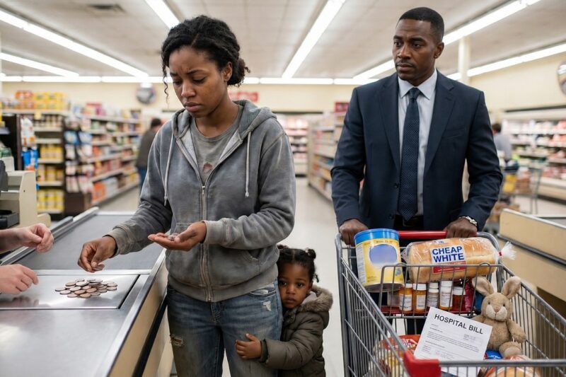Single Mom Paid With Coins At Walmart. The Billionaire Behind Her Saw What Was In Her Cart And Froze