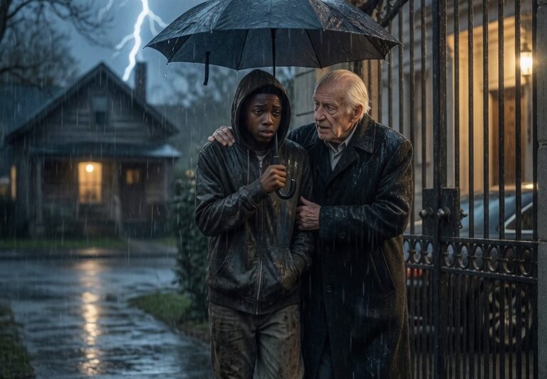 A Struggling Black Boy Walked an Elderly Stranger Home During a Storm — What Happened the Next Day Changed Everything