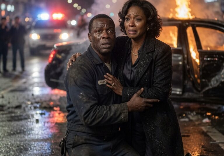 A Black Janitor Rescued a Billionaire From a Car in Flames — Then She Said Something That Broke Him