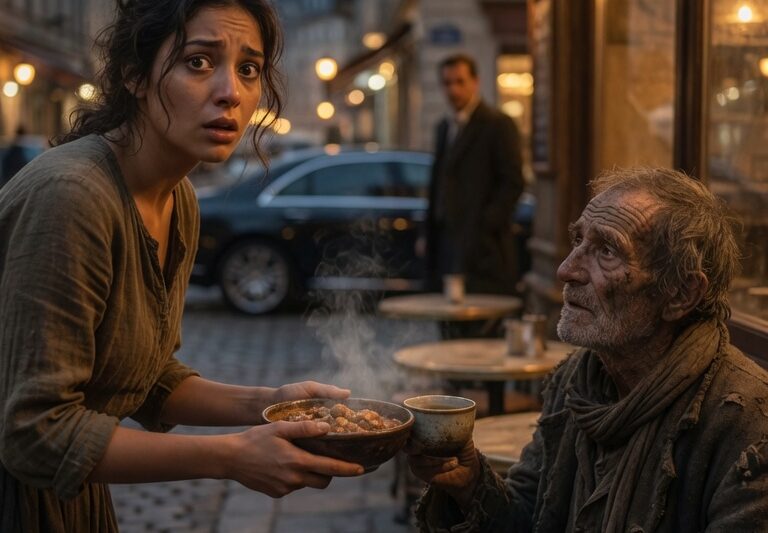 She Shared Her Food with a Poor Old Stranger Each Day — Then He Revealed His Billion-Dollar Secret